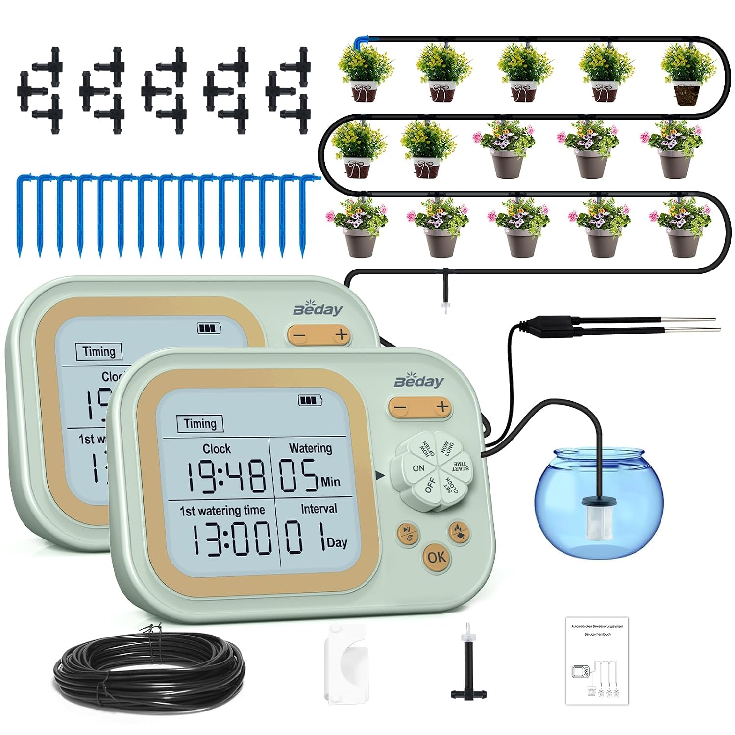 Plant Sensor - Automatisches Pflanzenbewässerungssystem für 15 Töpfe, programmierbarer