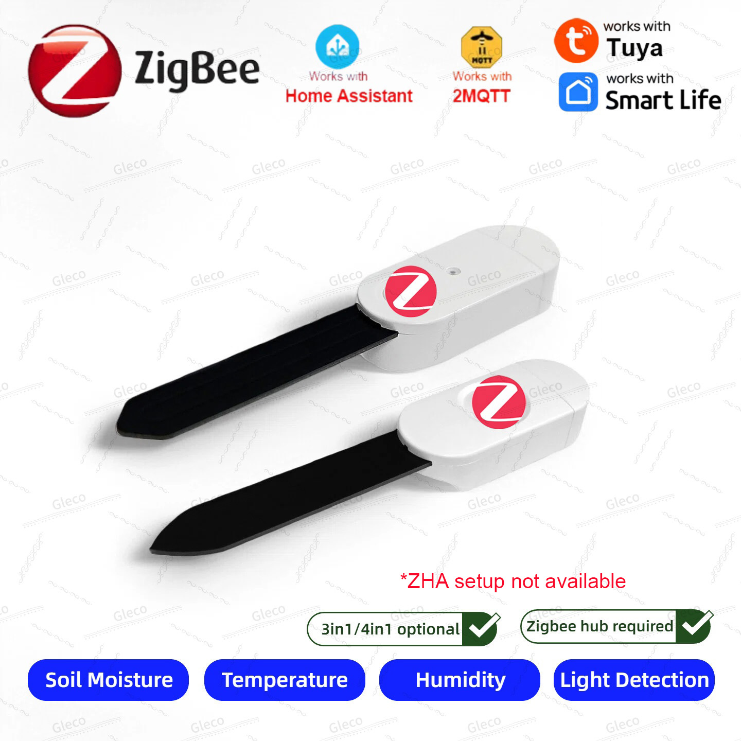 Plant Monitor - Zigbee Bodenfeuchtigkeitssensor, Messgerät für Temperatur, Luftfeuchtigkeit,