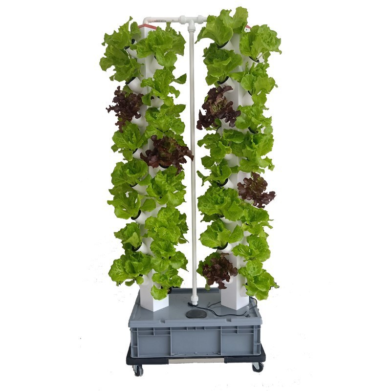 Hydroponic Grow Pod - Hydroponischer Turm, Doppeltürme mit 56 Pflanzkapseln,